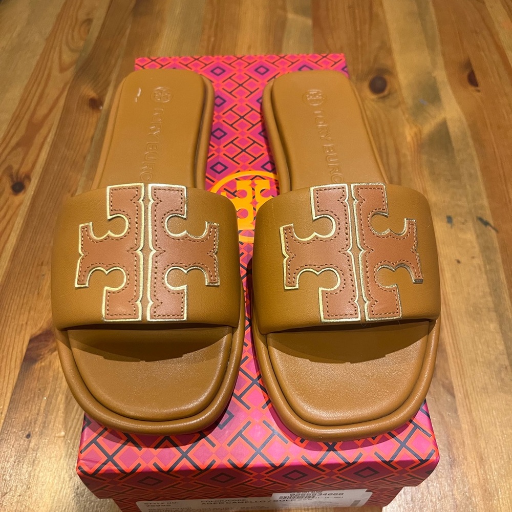 New Tory Burch Double T Sport Slides
